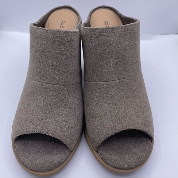 Call It Spring suede peep toe mules stack heeled women’s Size 7.5 Galerassi - Picture 6 of 11